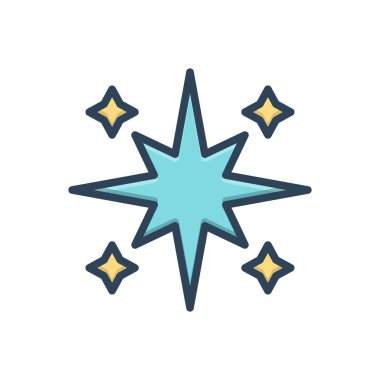 Yıldız için renk illüstrasyon simgesi 