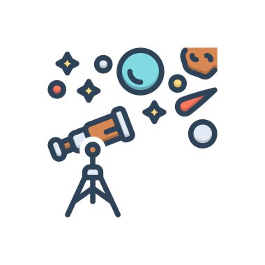 Yıldızları izlemek için renk illüstrasyon simgesi 