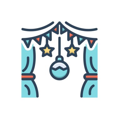 Dekorasyon için renk illüstrasyon simgesi 