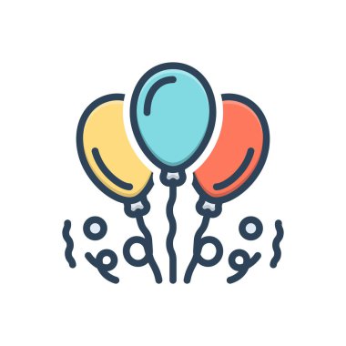 Balonlar için renk illüstrasyon simgesi 