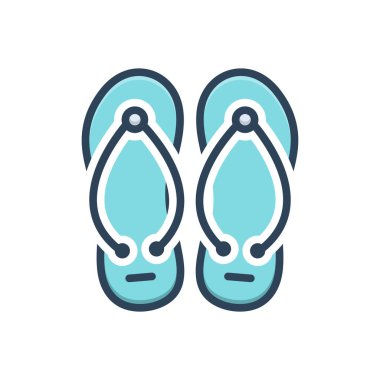 Parmak arası terlikler için renk illüstrasyon simgesi