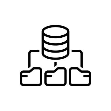 Black line icon for hosting 