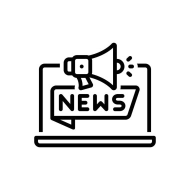 Haber için siyah çizgi simgesi 