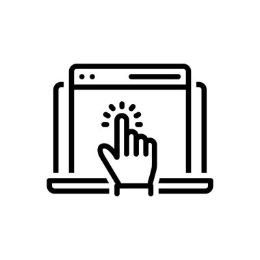 Etkileşim için siyah çizgi simgesi 