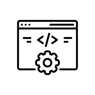 Web geliştirme için siyah çizgi simgesi 