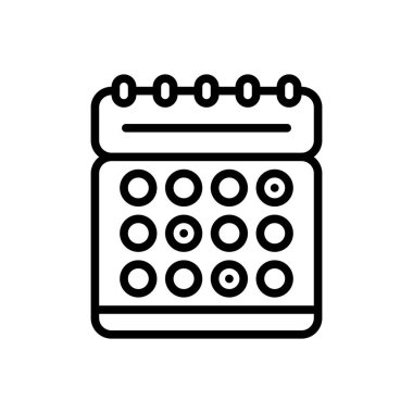 Zamanlama için siyah çizgi simgesi 