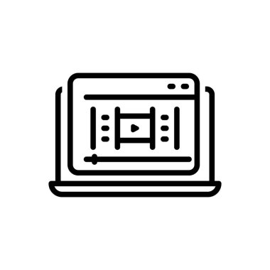 Web görüntüsü için siyah çizgi simgesi