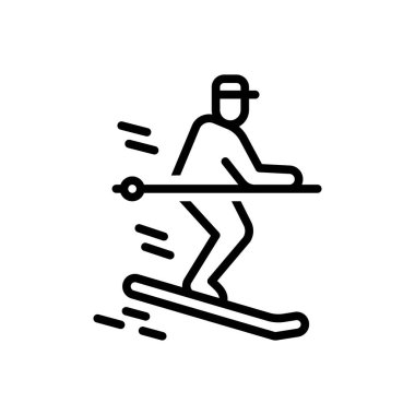 Kayak için siyah çizgi simgesi 