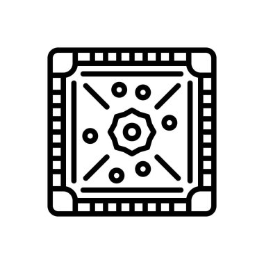 Tahta oyunu için siyah çizgi simgesi