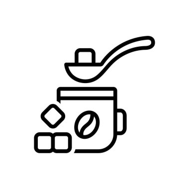 Şeker için siyah çizgi simgesi 