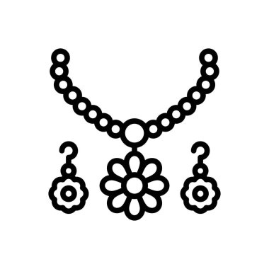 Mücevherler için siyah çizgi simgesi 