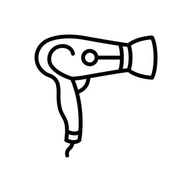 Saç kurutma makinesi için siyah çizgi simgesi