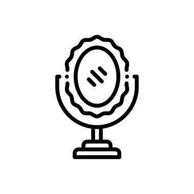 Güzellik aynası için siyah çizgi simgesi