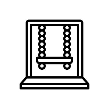 Salıncak için siyah çizgi simgesi 