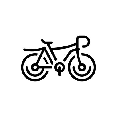 Black line icon for bicycle  clipart