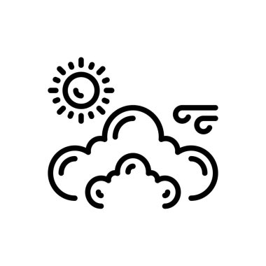 Gökyüzü için siyah çizgi simgesi 