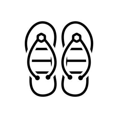 Parmak arası terlik için siyah çizgi simgesi