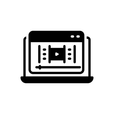 Web görüntüsü için siyah katı simge 