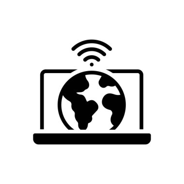 İnternet için siyah katı simge 