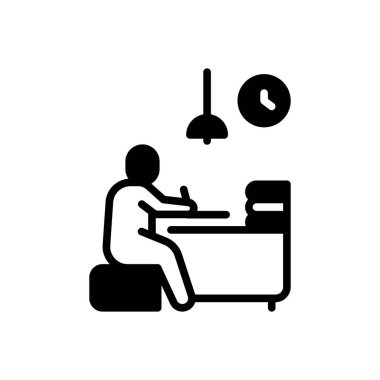 Black solid icon for writing  clipart