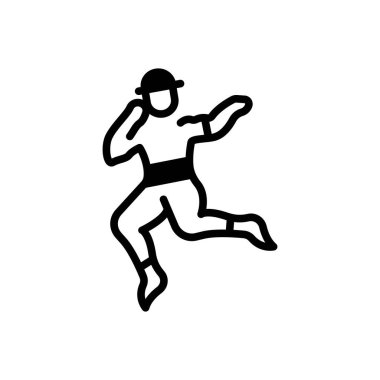 Black solid icon for dancing  clipart