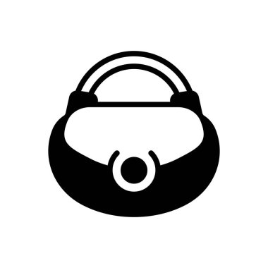 Black solid icon for handbags  clipart