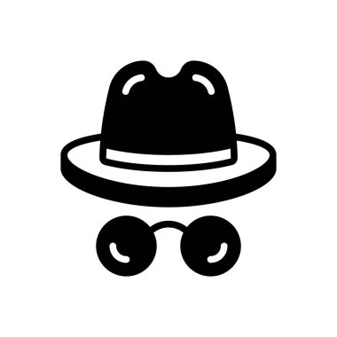 Şapka ve gözlük için siyah sert simge