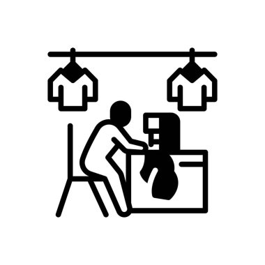 Terzi için siyah katı simge 