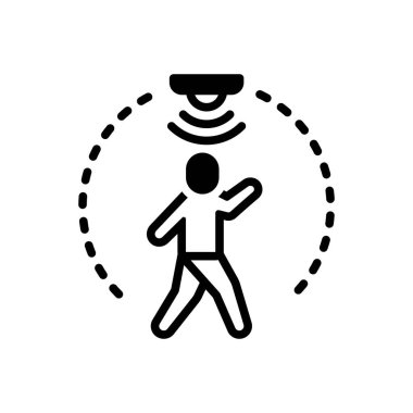 Hareket sensörü için siyah katı simge