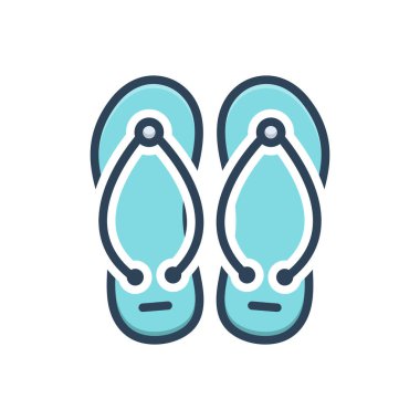 Parmak arası terlikler için renk illüstrasyon simgesi