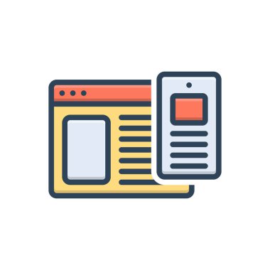 Yanıtlayıcı tasarım için renk illüstrasyon simgesi