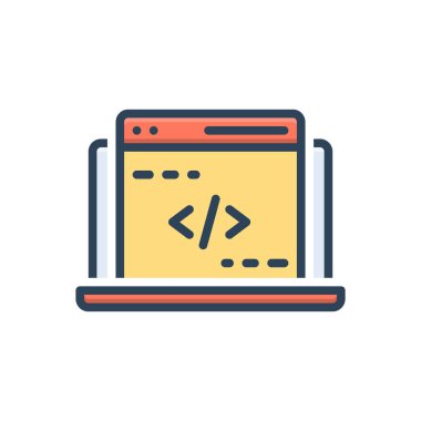 Kodlama için renk illüstrasyon simgesi