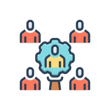 İnsan kaynağı için renk illüstrasyon simgesi