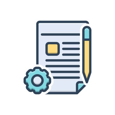 Proje için renk illüstrasyon simgesi 