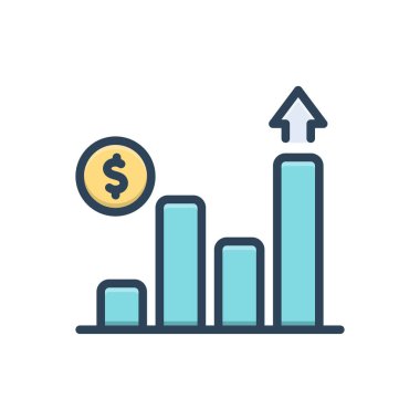 Satışlar için renk illüstrasyon simgesi 