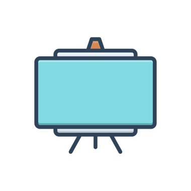 Beyaz tahta için renk illüstrasyon simgesi 