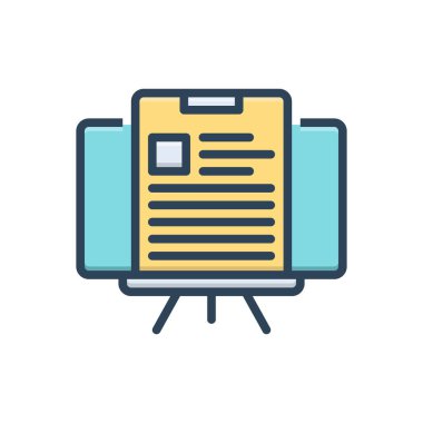 Color illustration icon for briefing  clipart