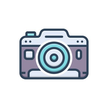 Kamera için renk illüstrasyon simgesi