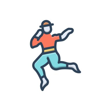 Color illustration icon for dancing  clipart