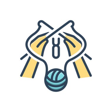 Tığ işi için renk illüstrasyon simgesi 