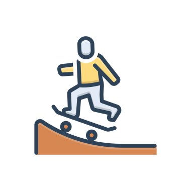 Buz pateni için renk illüstrasyon simgesi