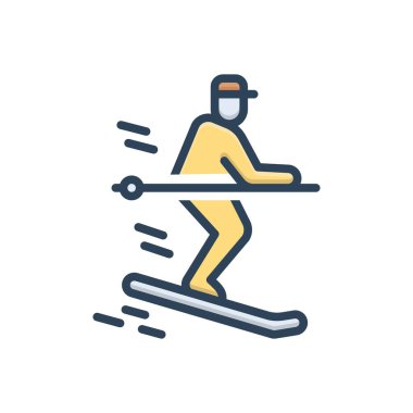 Kayak için renk illüstrasyon simgesi