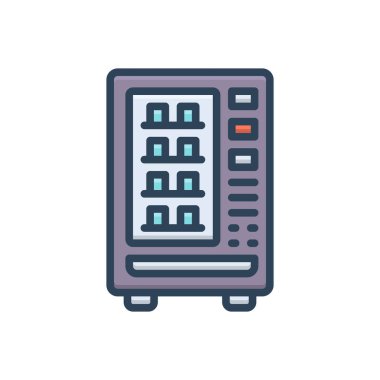 Otomat için renk illüstrasyon simgesi