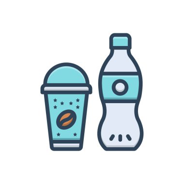 İçecek için renk illüstrasyon simgesi