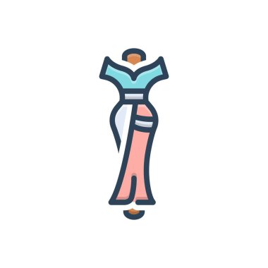 Manken için renk illüstrasyon simgesi