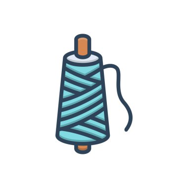 İplik makarası dikmek için renk illüstrasyon simgesi