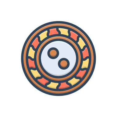 Düğme için renk illüstrasyon simgesi 