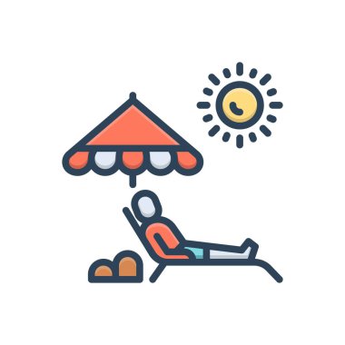 Güneş banyosu için renk resimleme simgesi