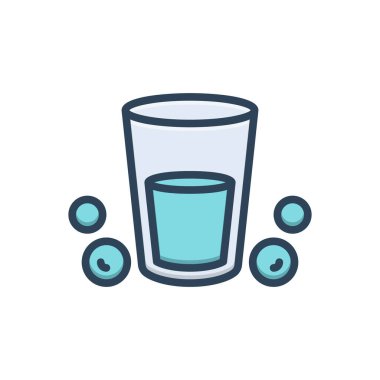 Su için renk illüstrasyon simgesi