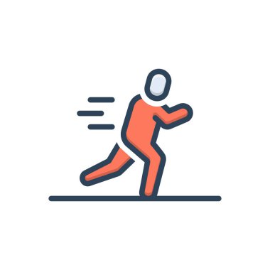 Çalıştırmak için renk illüstrasyon simgesi 